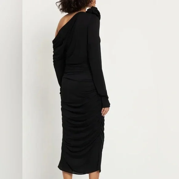MAGDA BUTRYM Jersey Midi Dress With 3d Flower Applique size 34/4